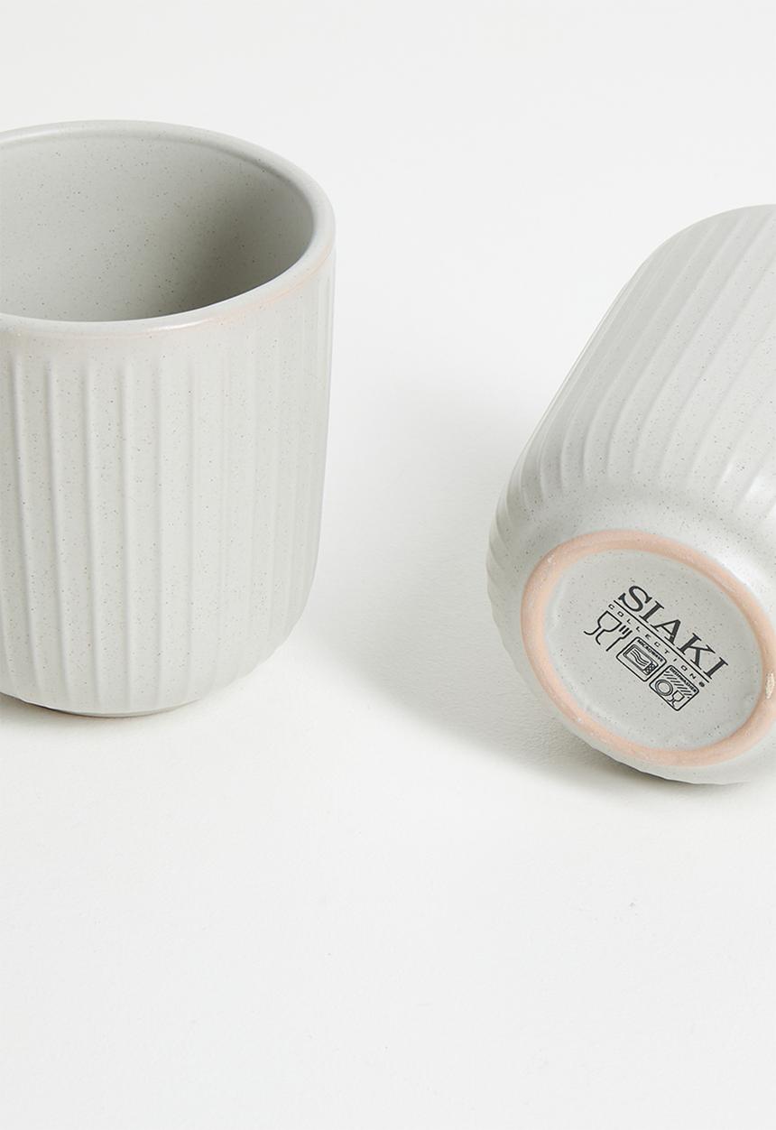 Excellent Houseware - Embossed mug set of 4 - Grey