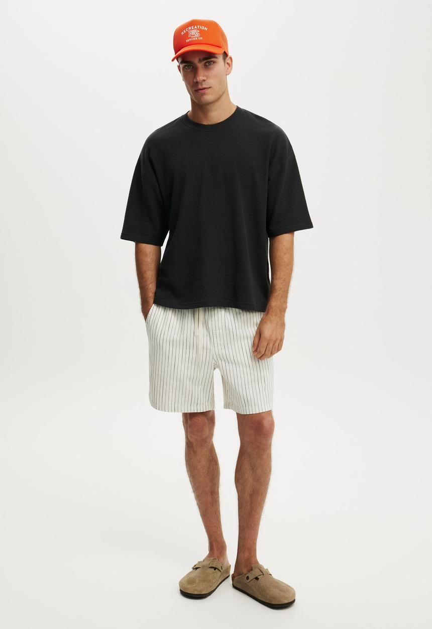 Cotton On - Cropped fit T-shirt - Washed Black Terry 