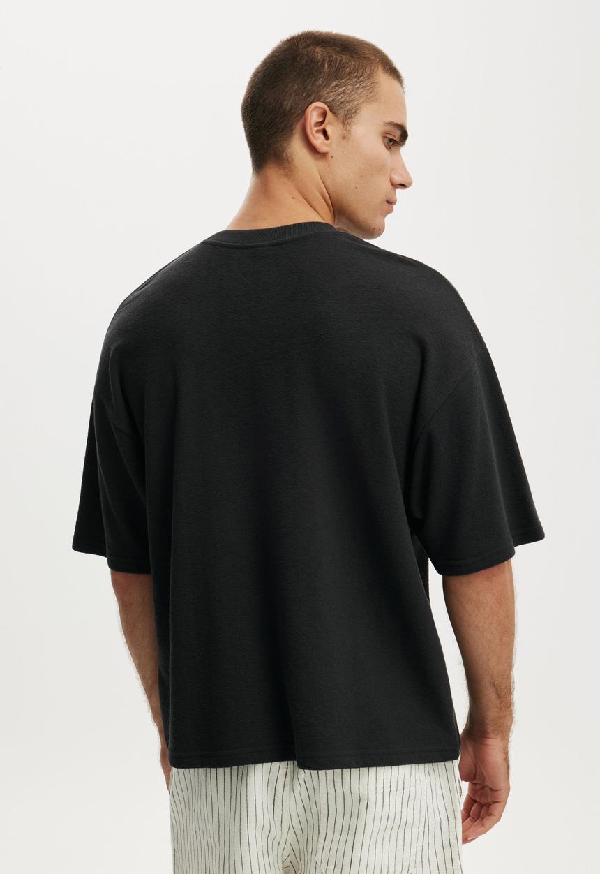 Cotton On - Cropped fit T-shirt - Washed Black Terry 