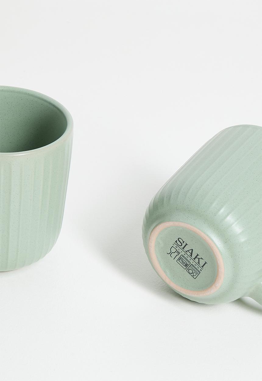 Excellent Houseware - Embossed mug set of 4 - Green