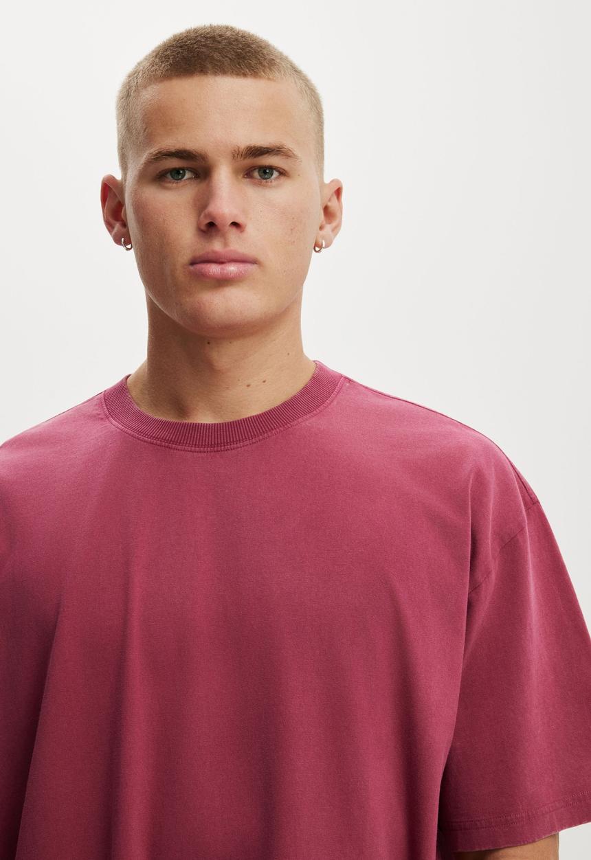 Cotton On - Everyday Fit T-shirt - Raspberry Wash