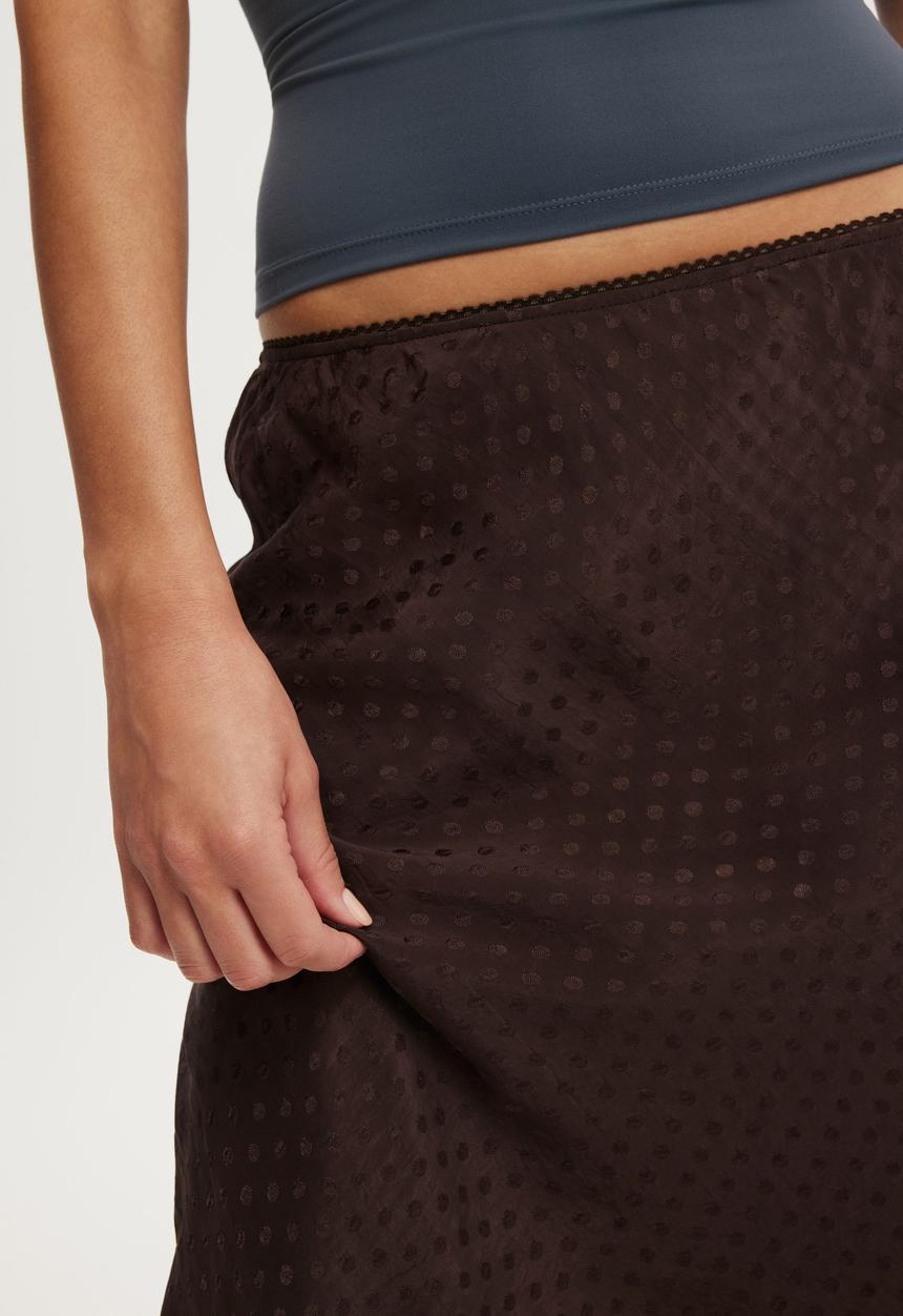 Cotton On - Layla midi slip skirt - dark oak