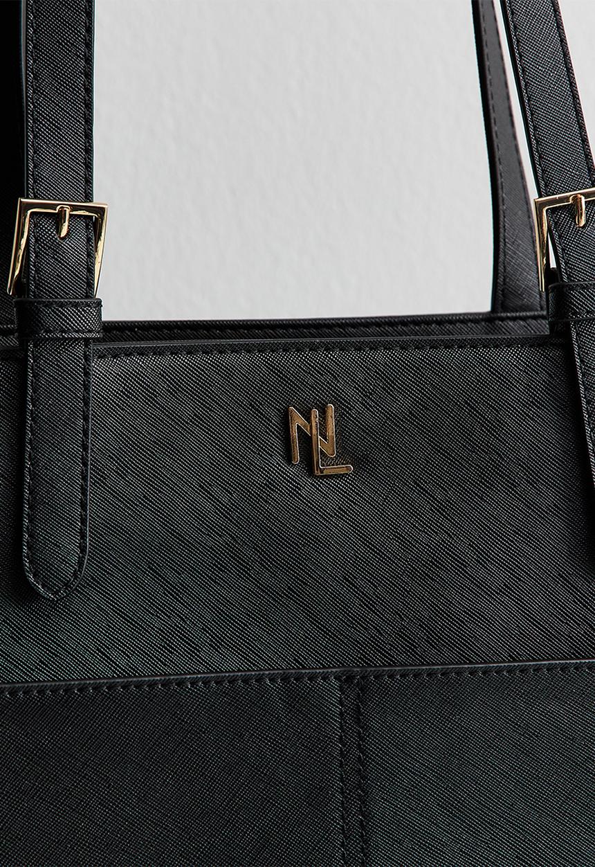New Look - Saffiano Zip Pocket Tote Bag - Black