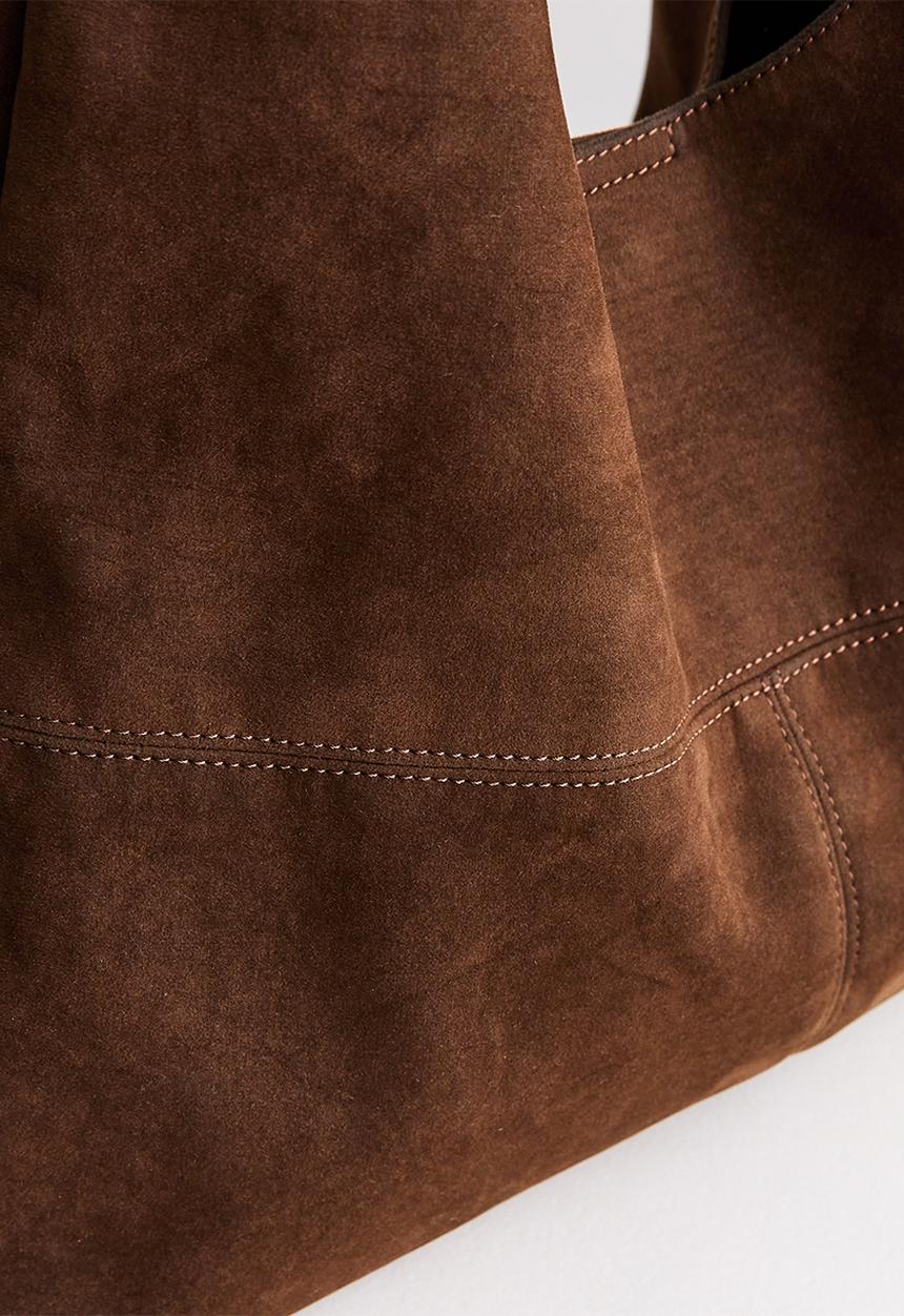 New Look - Suky Suedette Panel Hobo  Bag - Tan