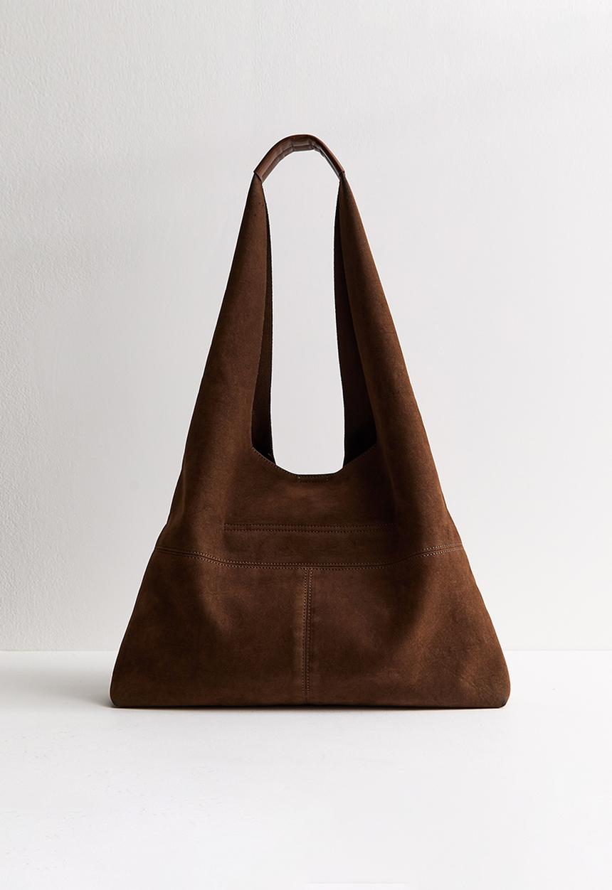 New Look - Suky Suedette Panel Hobo  Bag - Tan