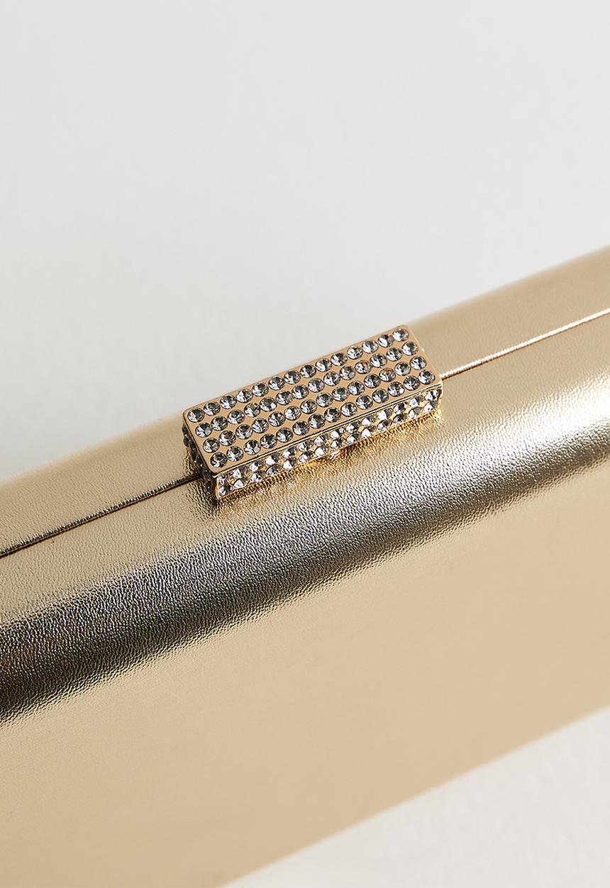 New Look - Gold Pu Box Clutch Bag - Gold