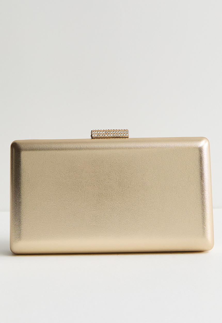 New Look - Gold Pu Box Clutch Bag - Gold