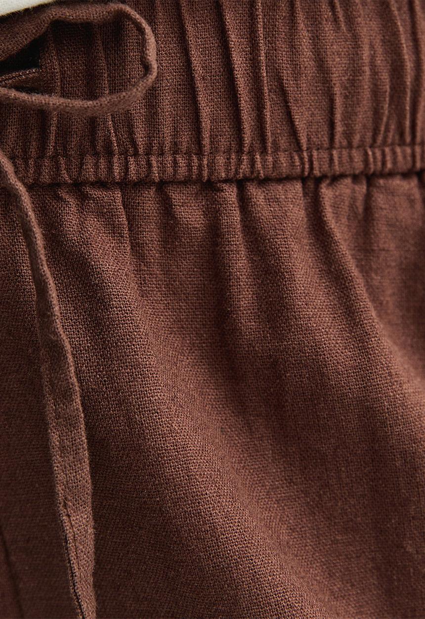 New Look - Clara linen crop trouser - brown