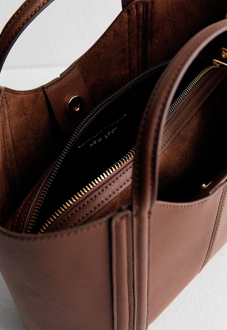New Look - Piper Scoop Mini Tote Bag - Brown