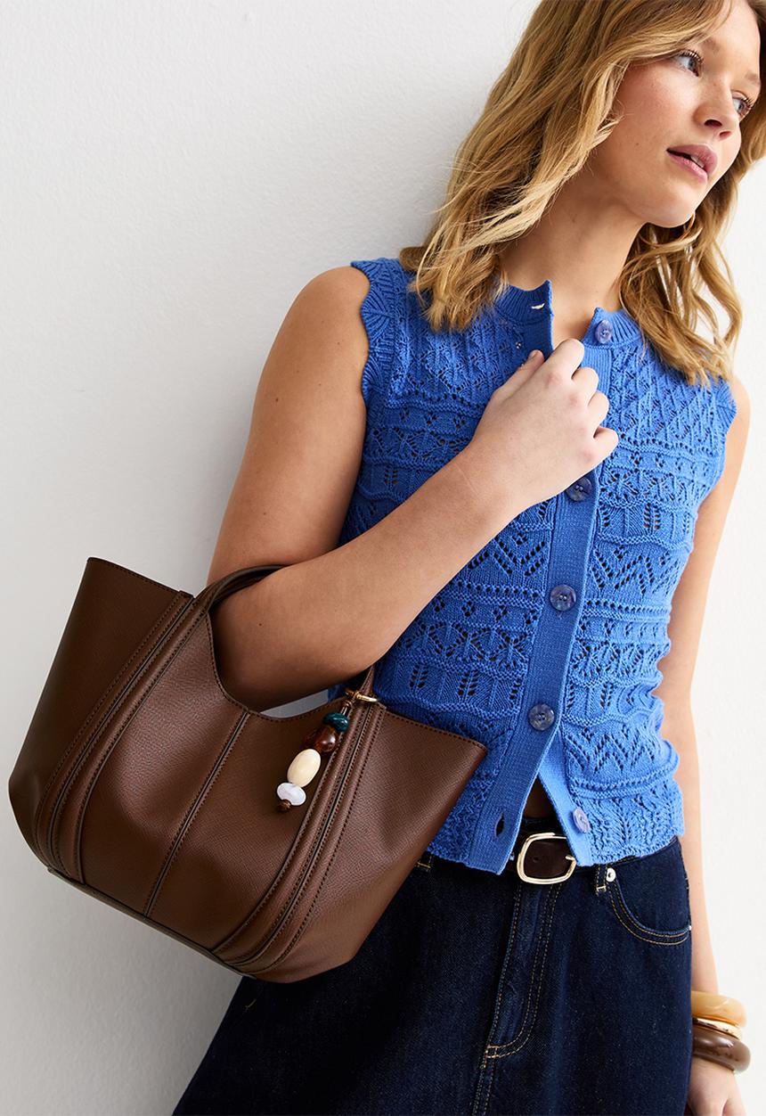 New Look - Piper Scoop Mini Tote Bag - Brown