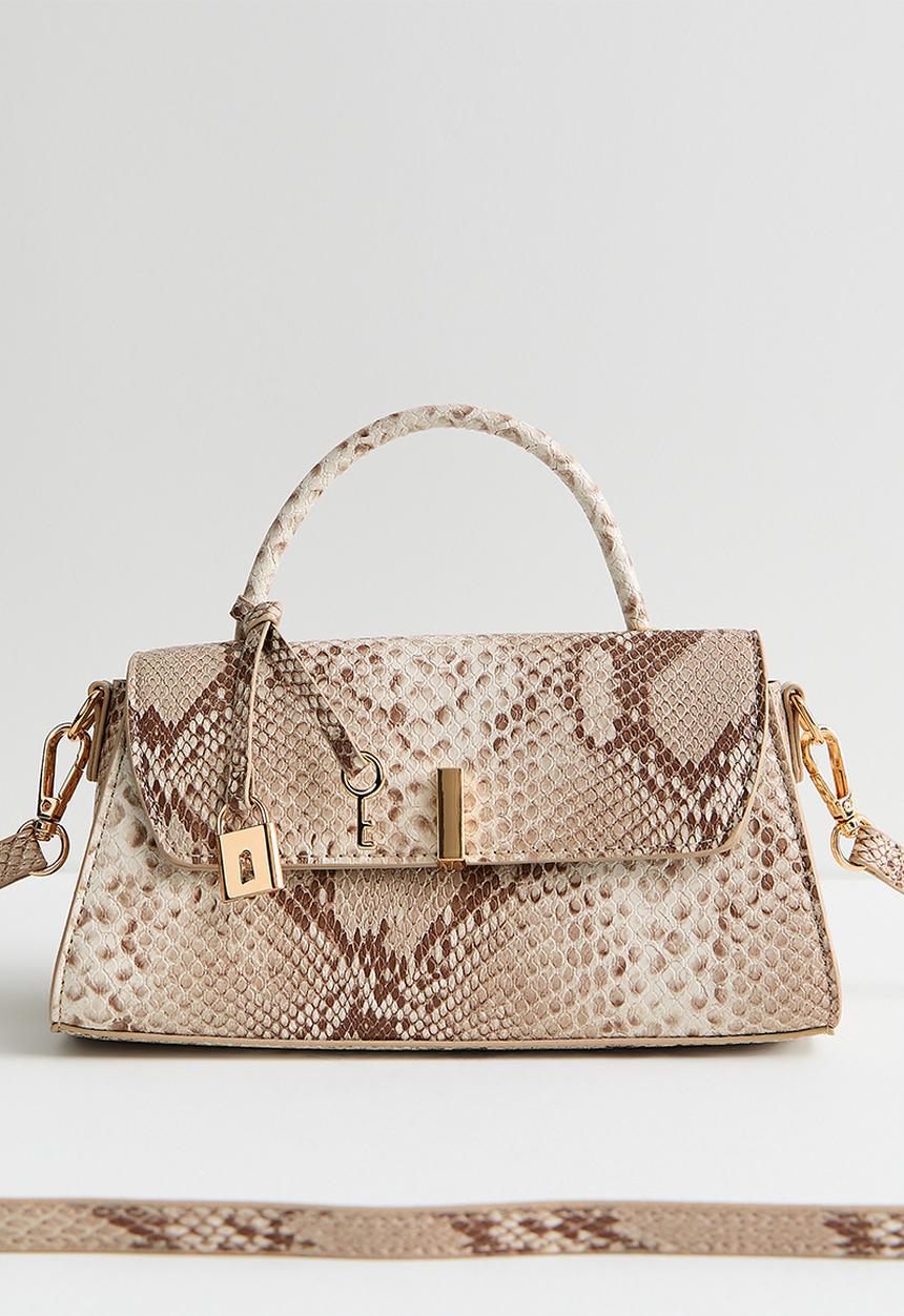 New Look - Evie Ew Snake Top Handle Bag - grey
