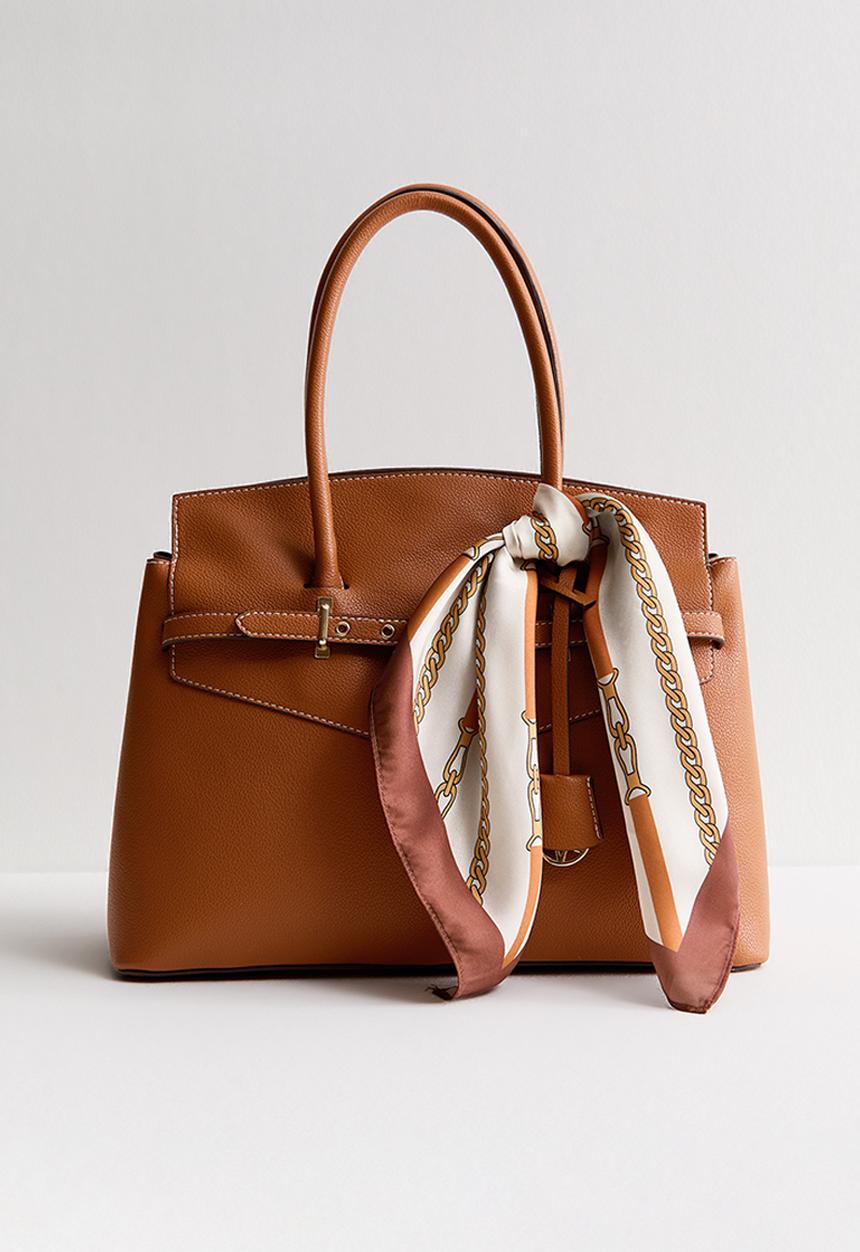 New Look - Bridget Belted Scarf Tote Bag- Tan