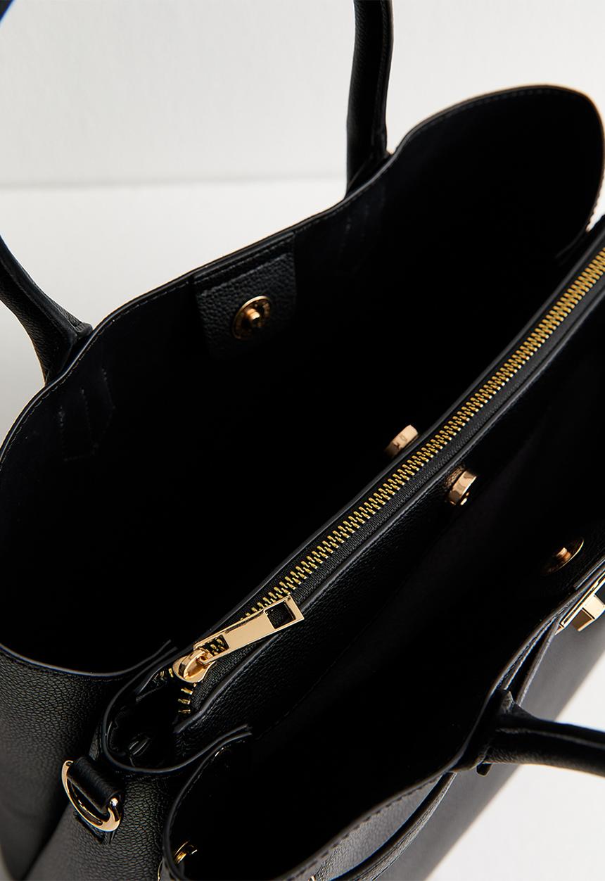 New Look - Annie Belted Triple Comp Bag - Black