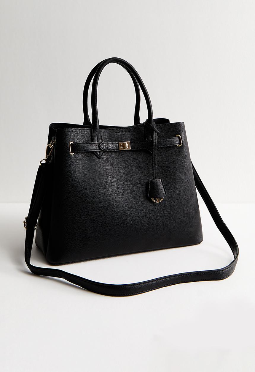 New Look - Annie Belted Triple Comp Bag - Black