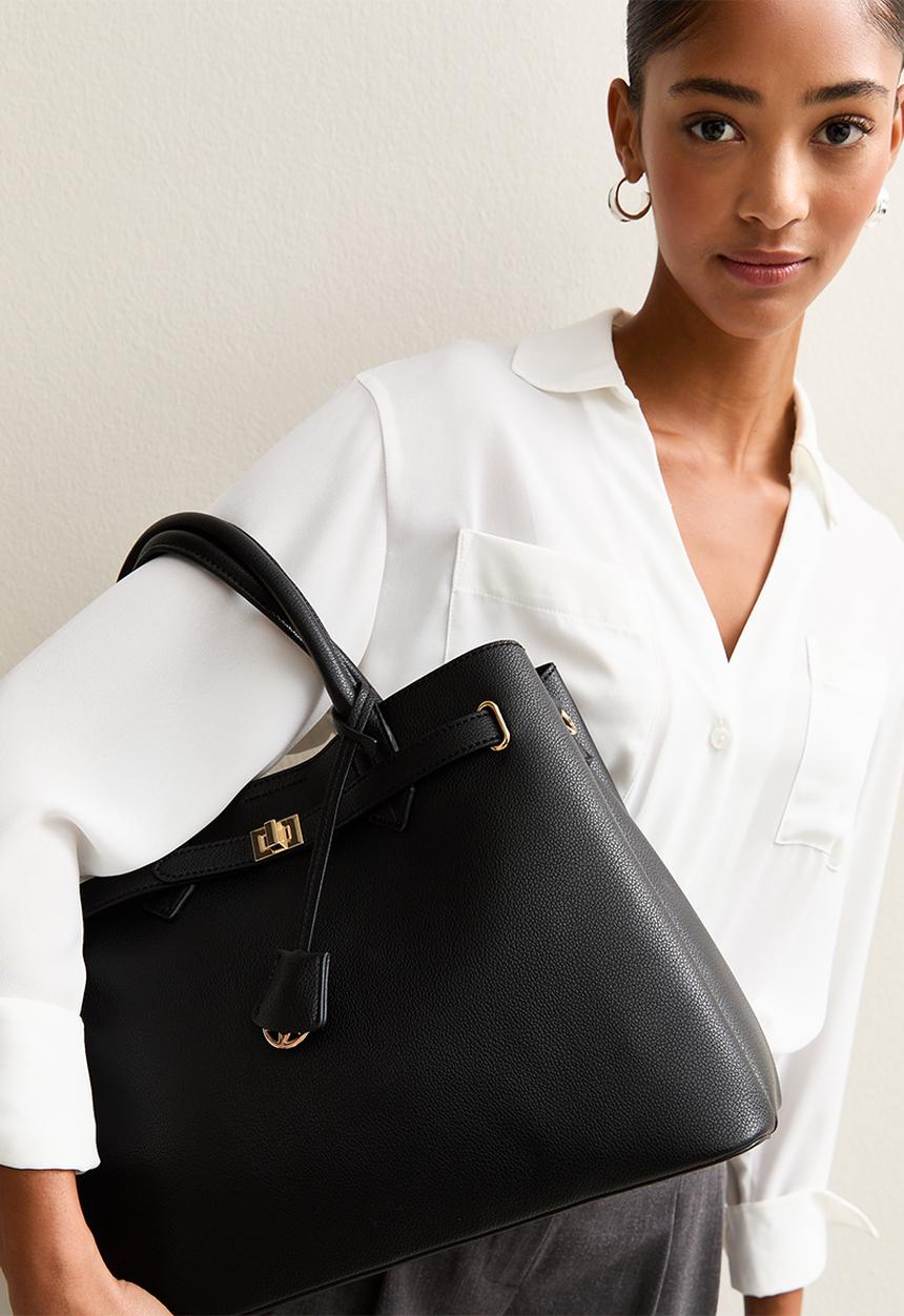 New Look - Annie Belted Triple Comp Bag - Black