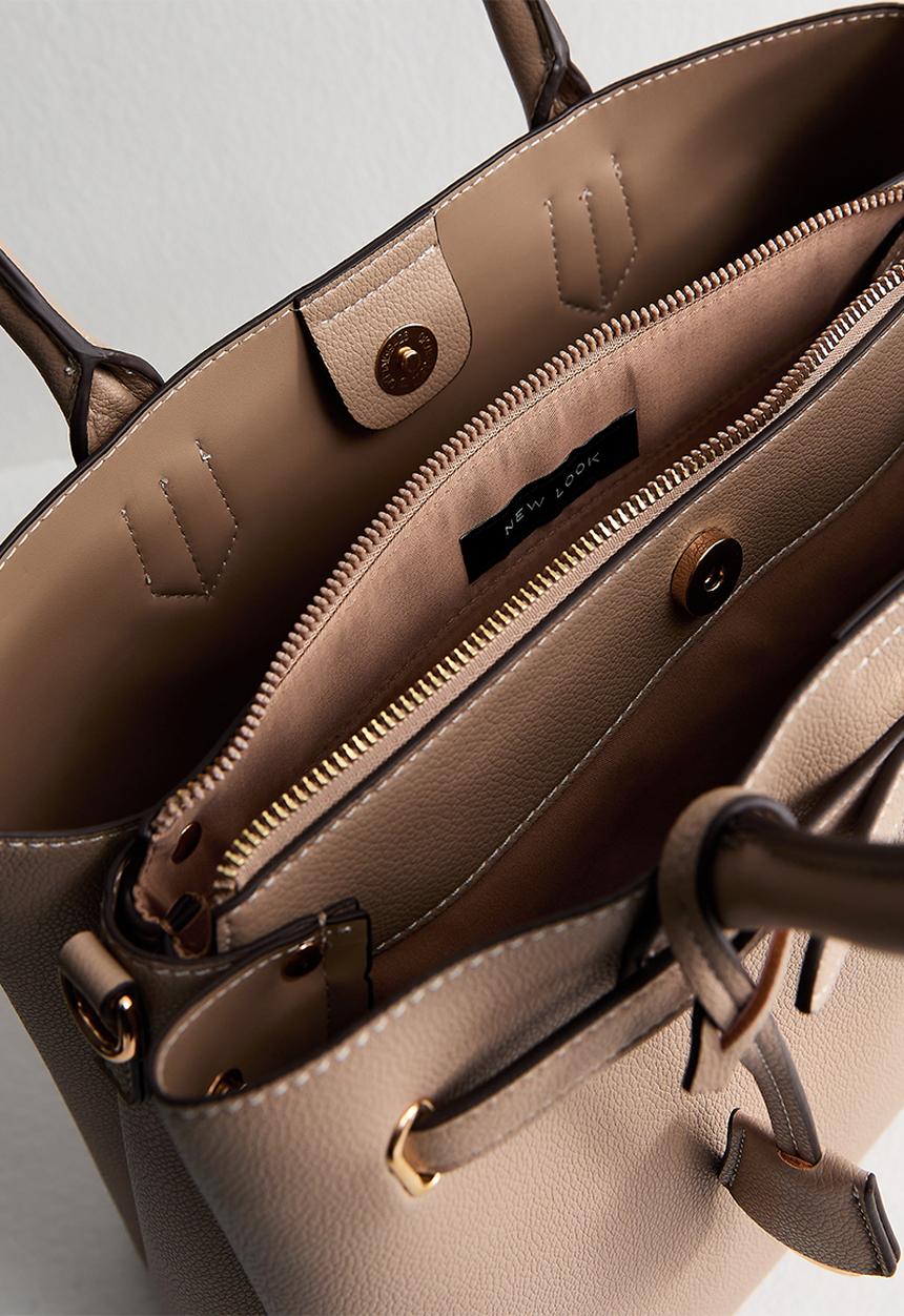 New Look - Annie Belted Triple Comp Bag - Mink