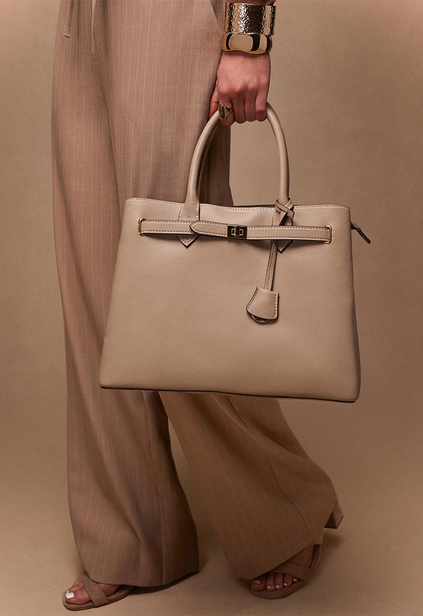 New Look - Annie Belted Triple Comp Bag - Mink