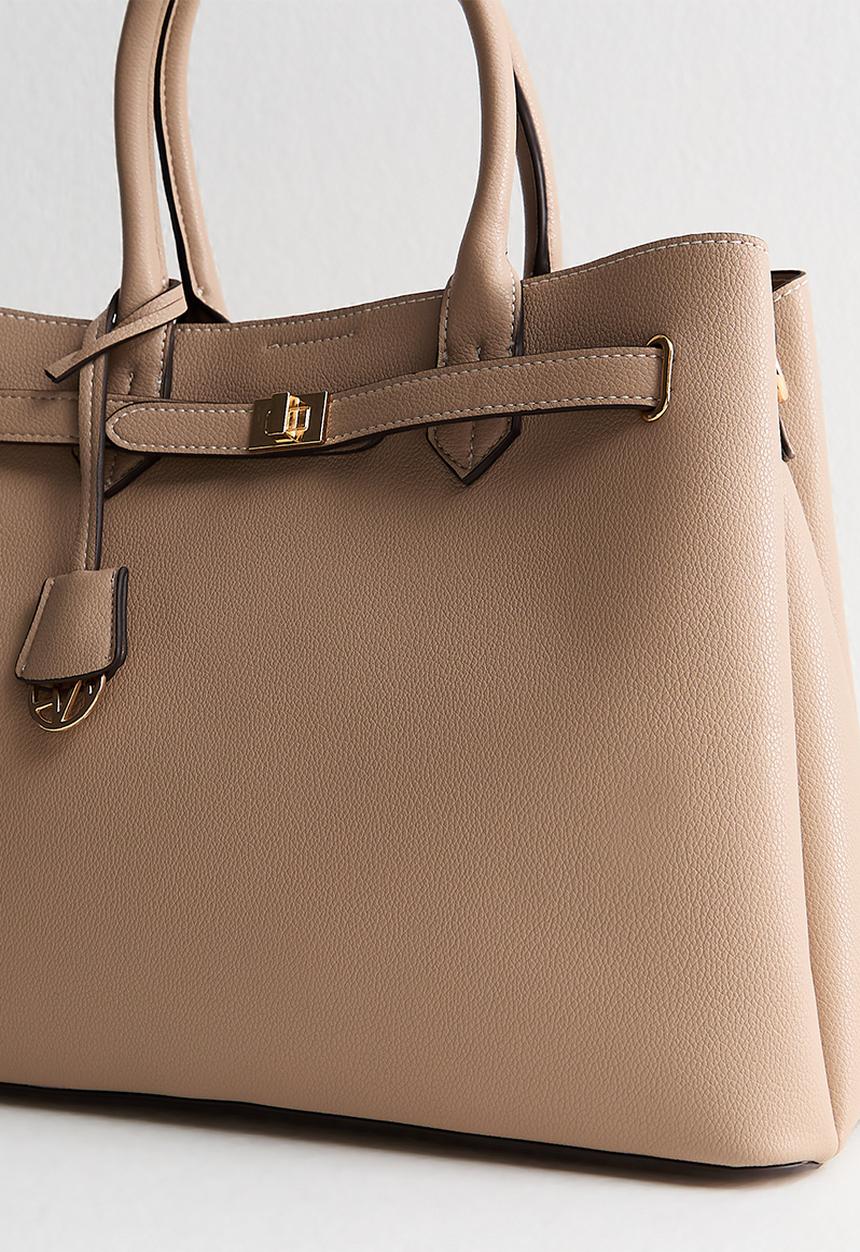 New Look - Annie Belted Triple Comp Bag - Mink