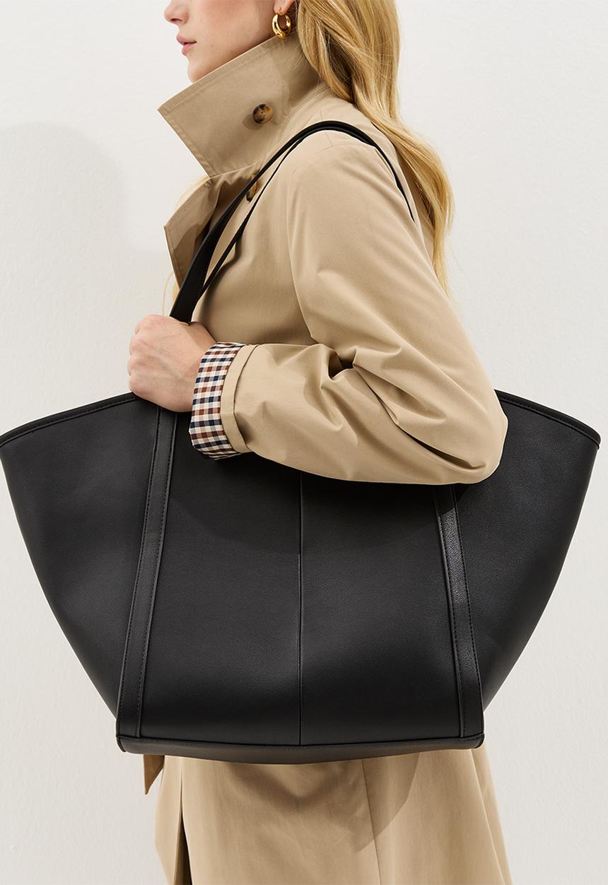 New Look - Melissa Winged Slouched Tote Bag - Black