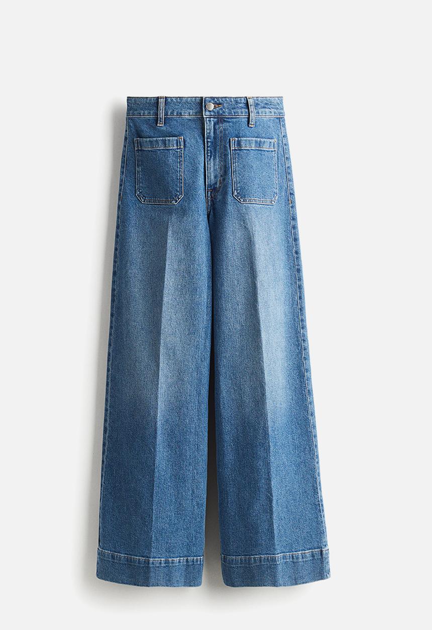 H&M - Wide high jeans - denim blue