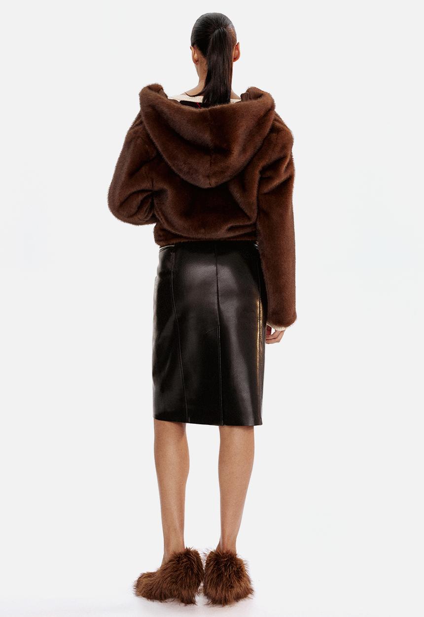 H&M - Coated pencil skirt - black