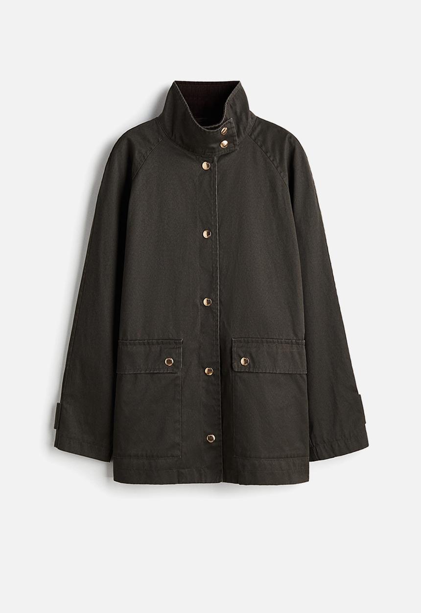 H&M - Oversized cargo jacket - dark khaki green