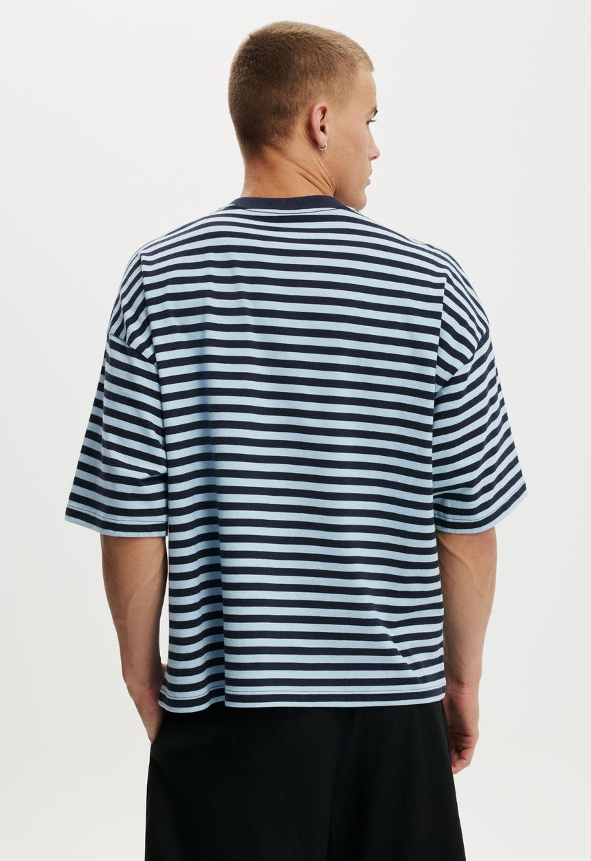Cotton On - Cropped Fit T-shirt - True Navy/Powder Blue