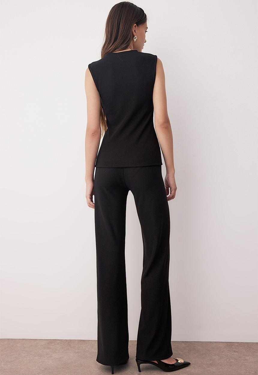 Trendyol - Knitted Bottom Top Set - Black