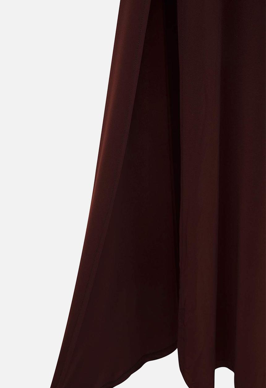 Trendyol - V-Neck Maxi Knitted Dress - Brown