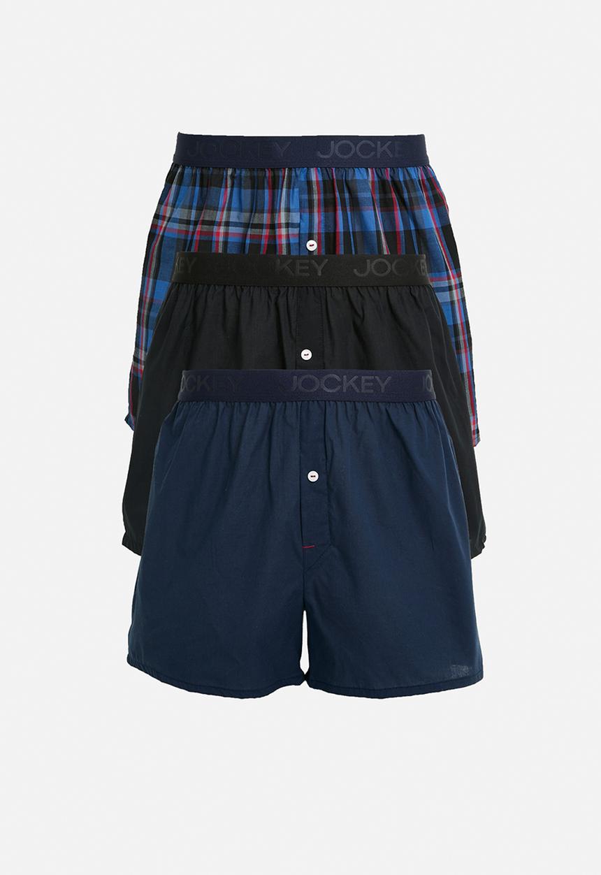 Jockey - 3 Pack woven boxer shorts - blue multi