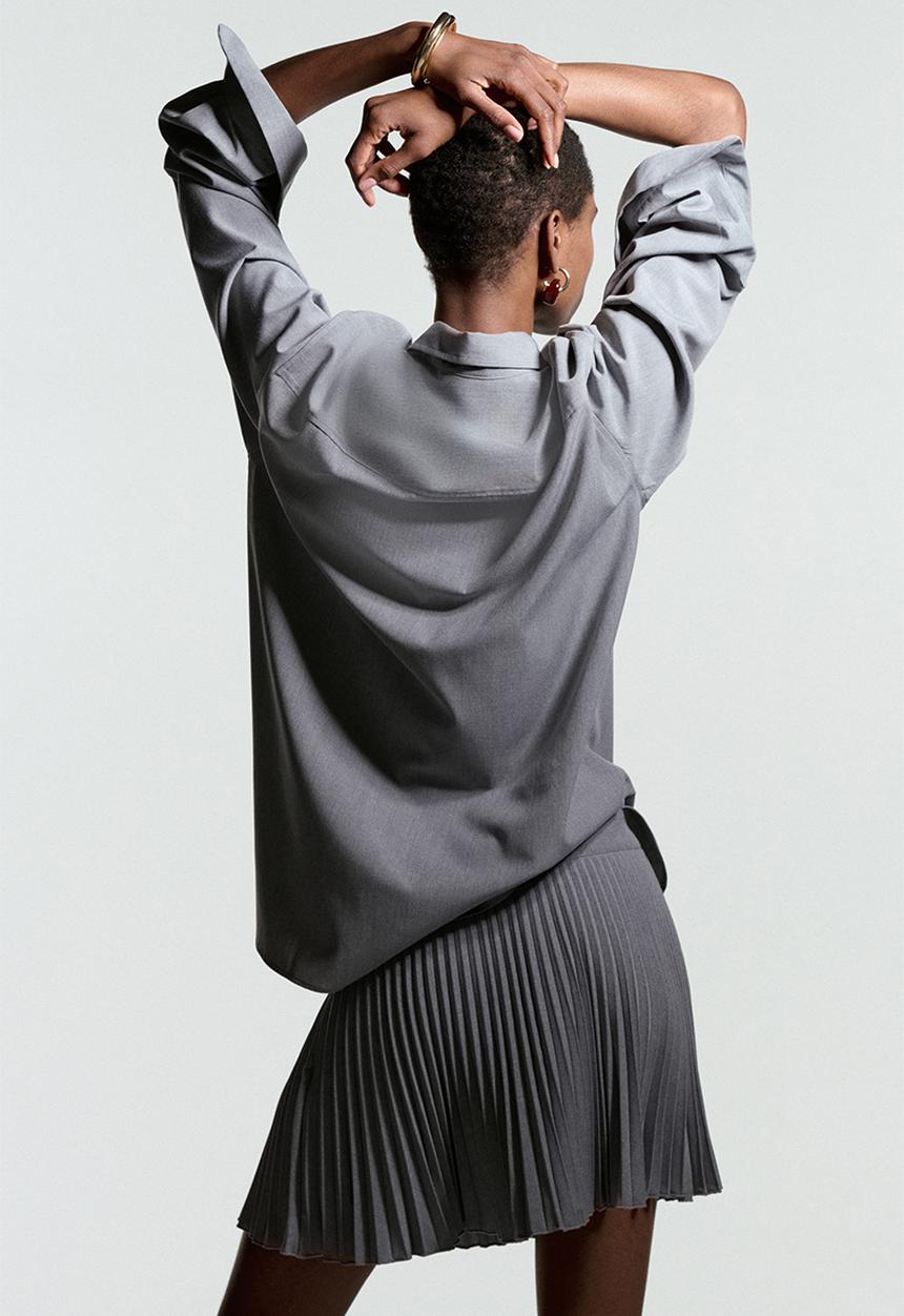 H&M - Pleated mini skort - grey