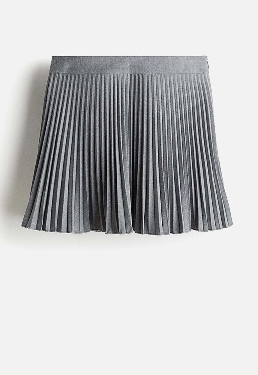 H&M - Pleated mini skort - grey