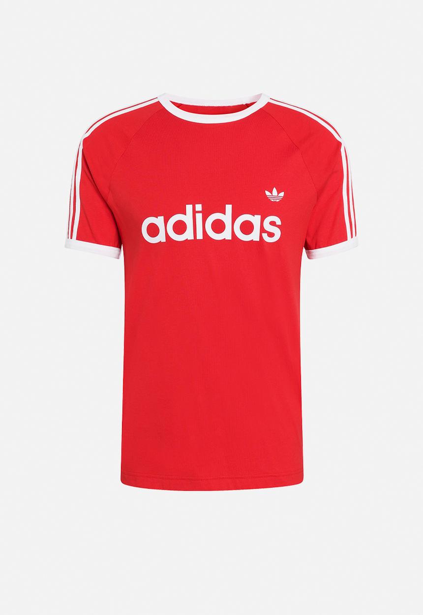 adidas Originals - 3-STRIPES Slim Ringer Tee - Red