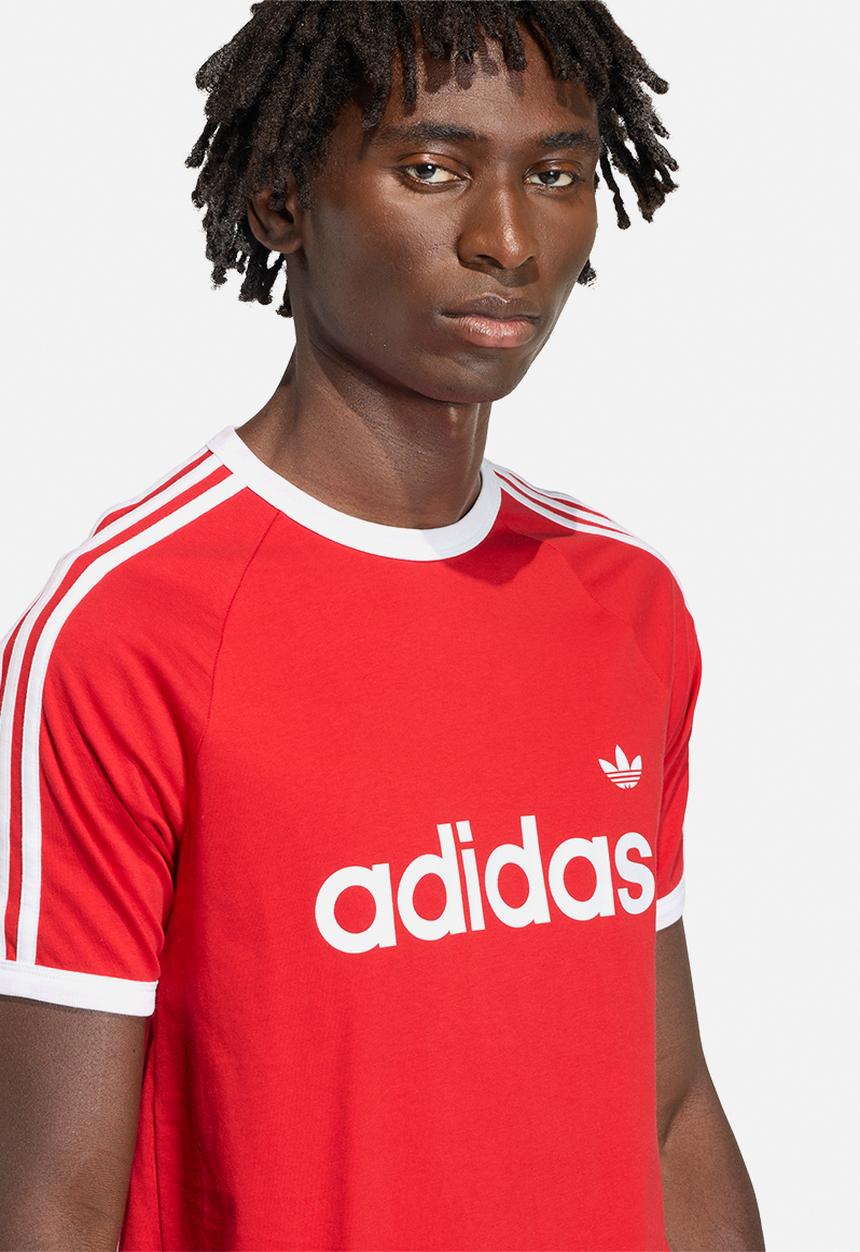 adidas Originals - 3-STRIPES Slim Ringer Tee - Red