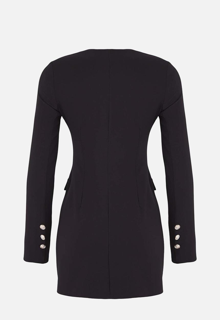 Trendyol - Premium Button Woven Jacket Dress - Black