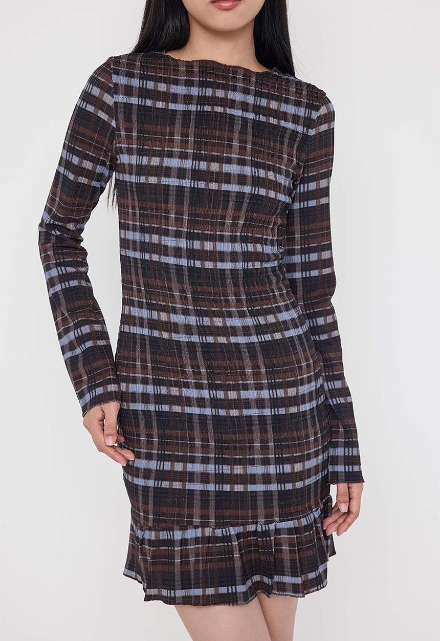 Trendyol - Bodycon Mini Knitted Dress - Brown