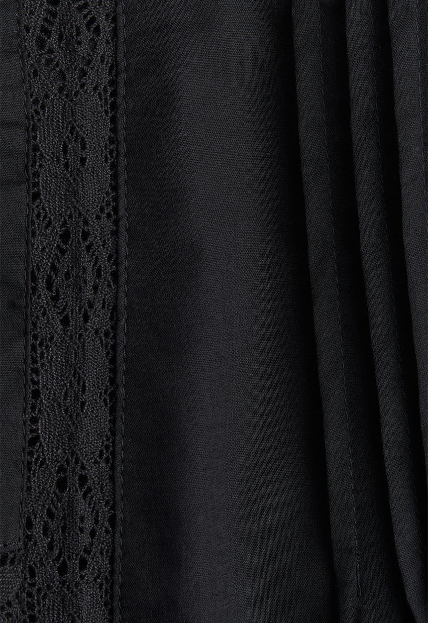 H&M - Pintucked cotton mini skirt - black