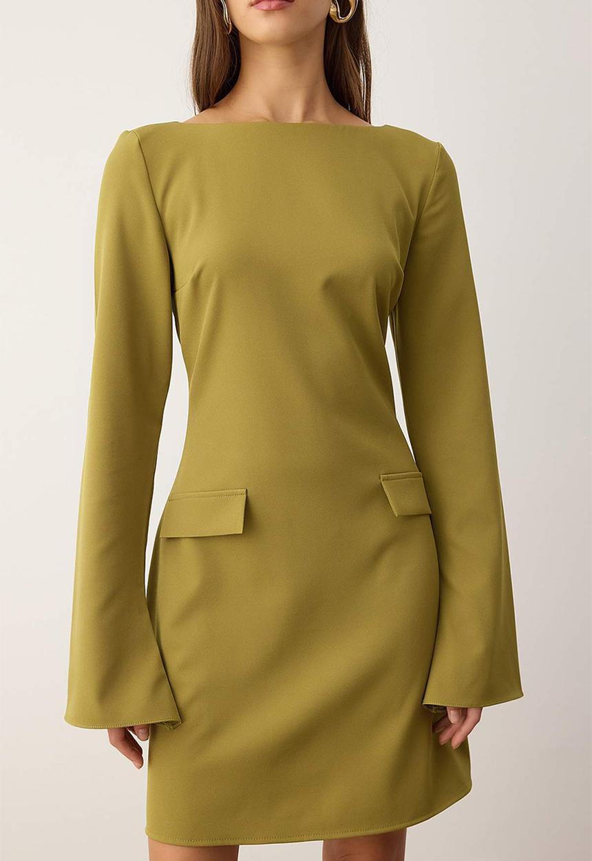 Trendyol - Mini Woven Dress - Oil Green