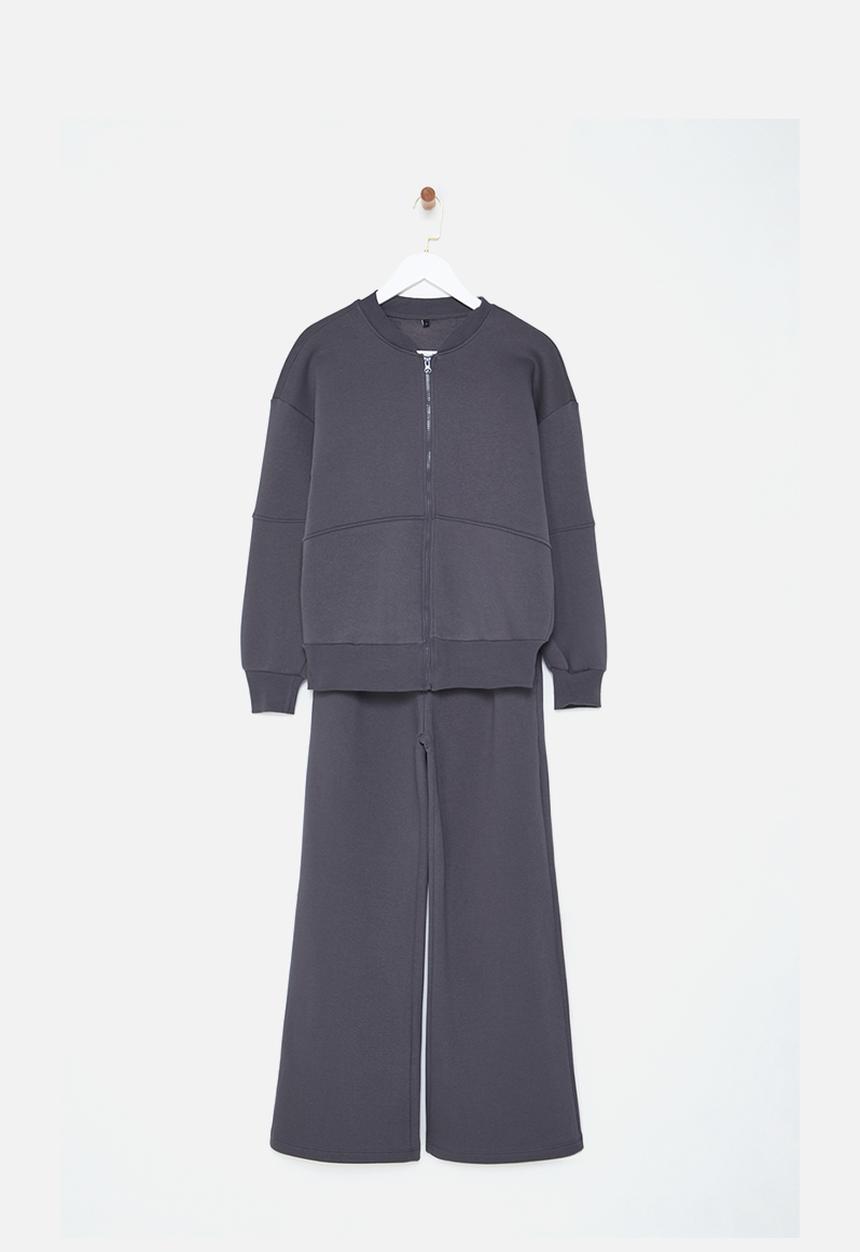 Trendyol - Tracksuit Set Wide Fit - Anthracite