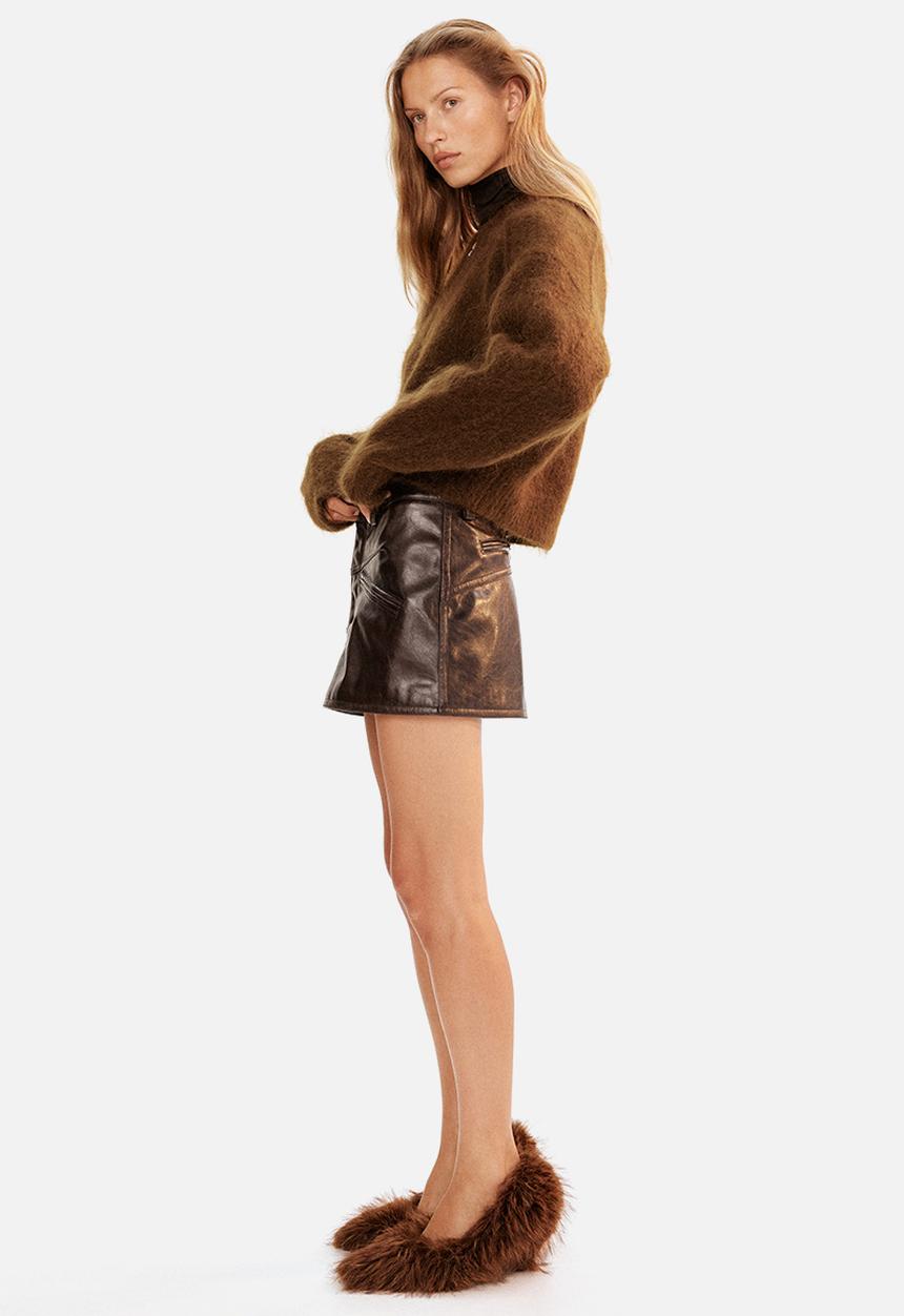 H&M - Mohair-blend zip-through cardigan - dark brown