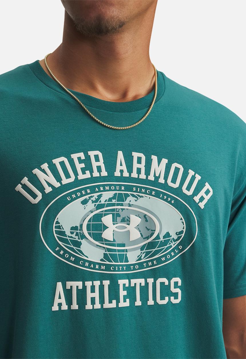 Under Armour - UA Globe ss Tee - Rack Green & summit white