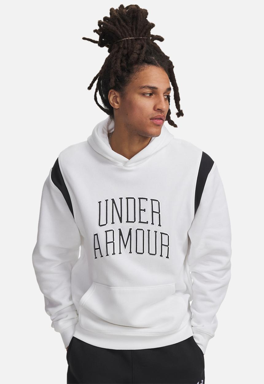 Under Armour - UA Rival Fleece Nov Hoodie - White & Black 