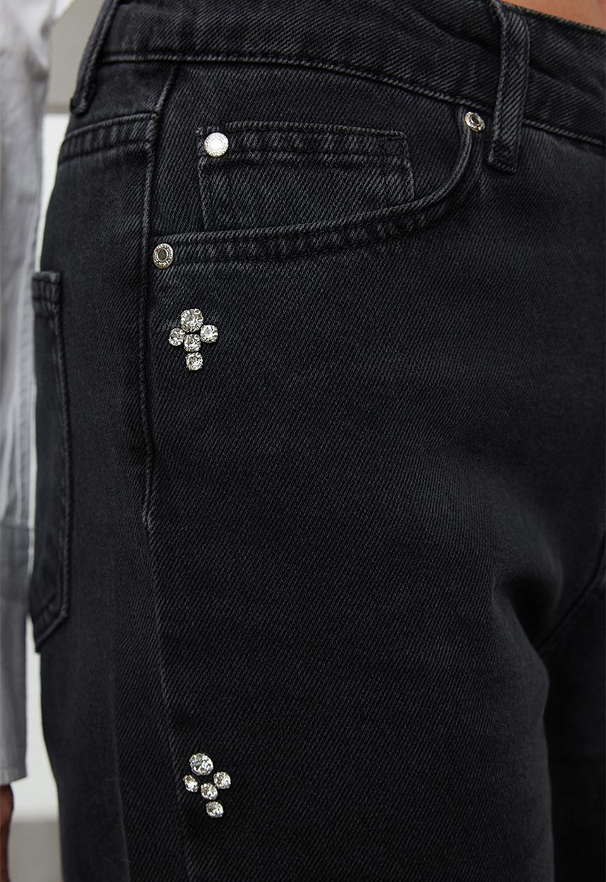 Trendyol - High Waist Mom Jeans - Black Stone
