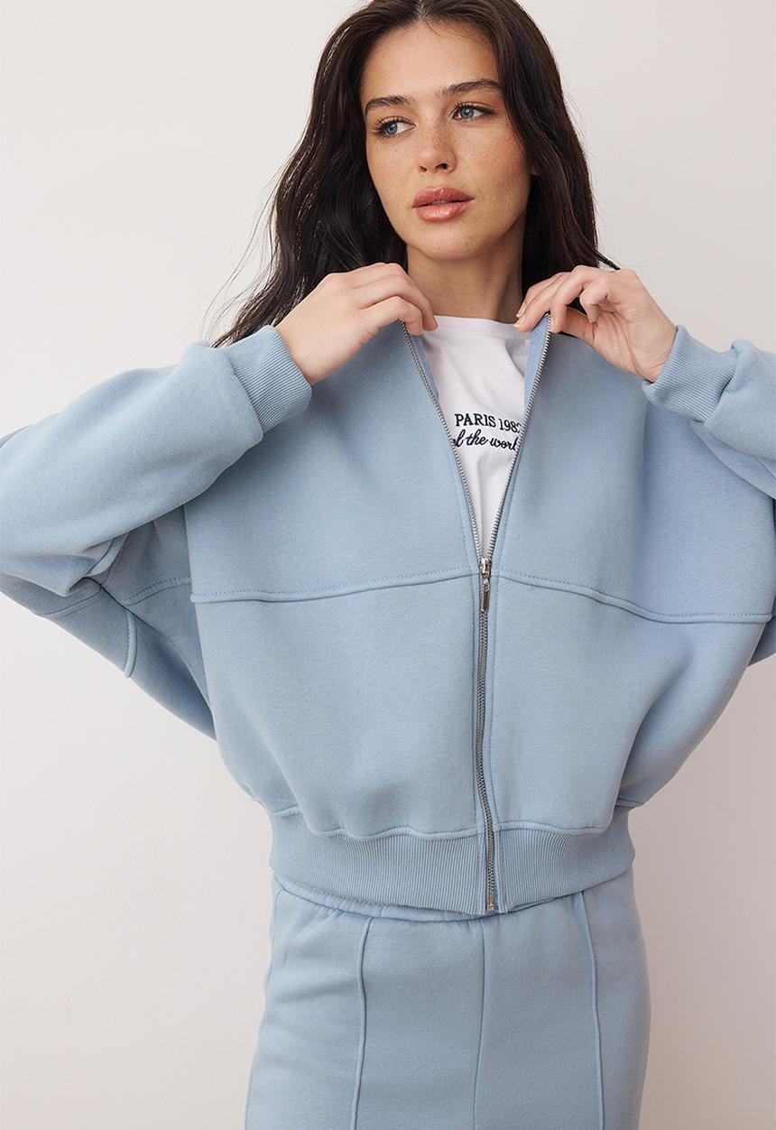 Trendyol - Wide Leg Knitted Tracksuit Set - Blue