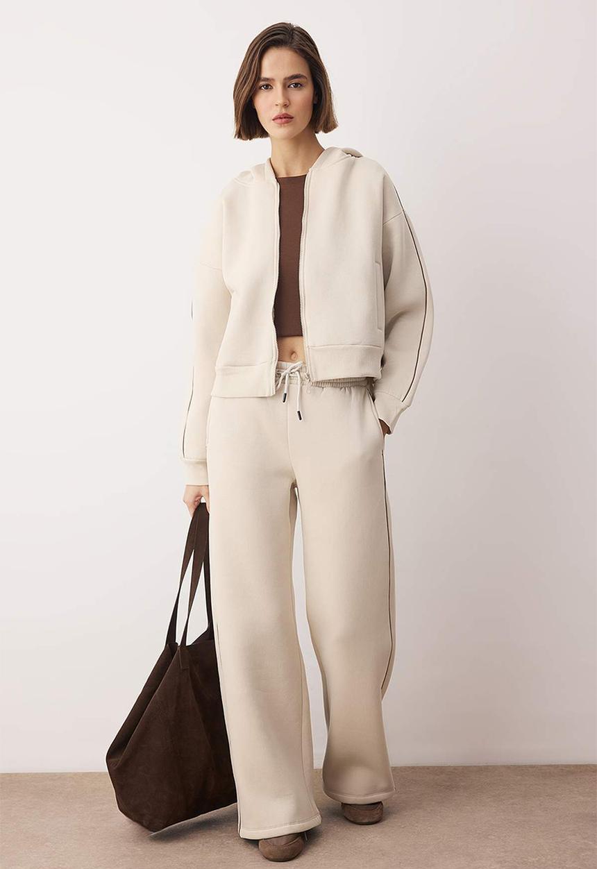 Trendyol - Knitted Tracksuit Set - Stone
