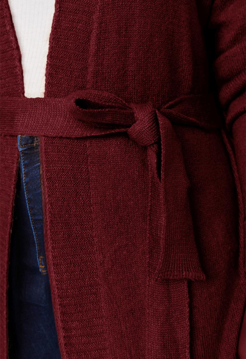 Trendyol - Oversize Loose Fit Knitwear Cardigan - Plum