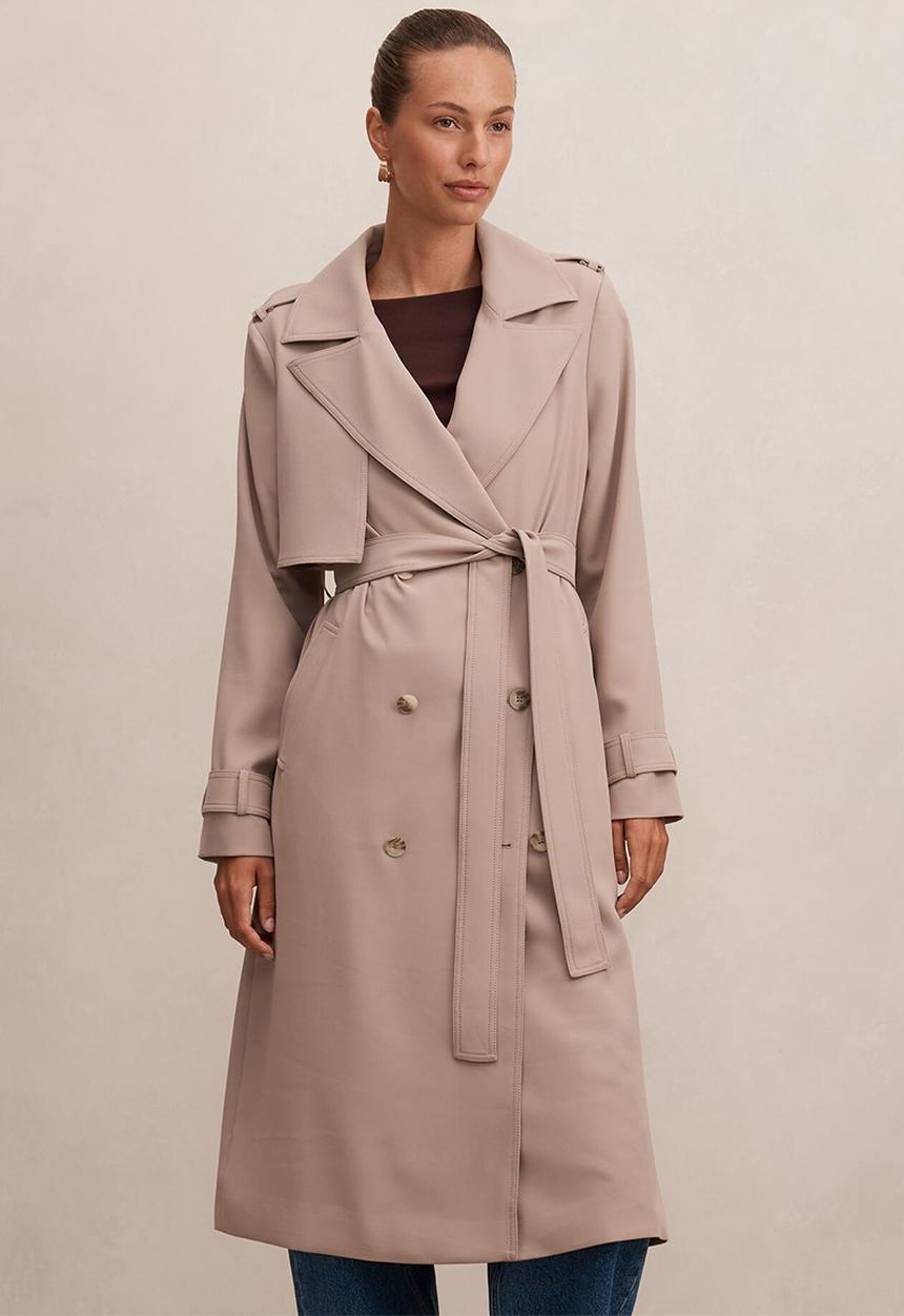Cameron soft trench coat - mocha