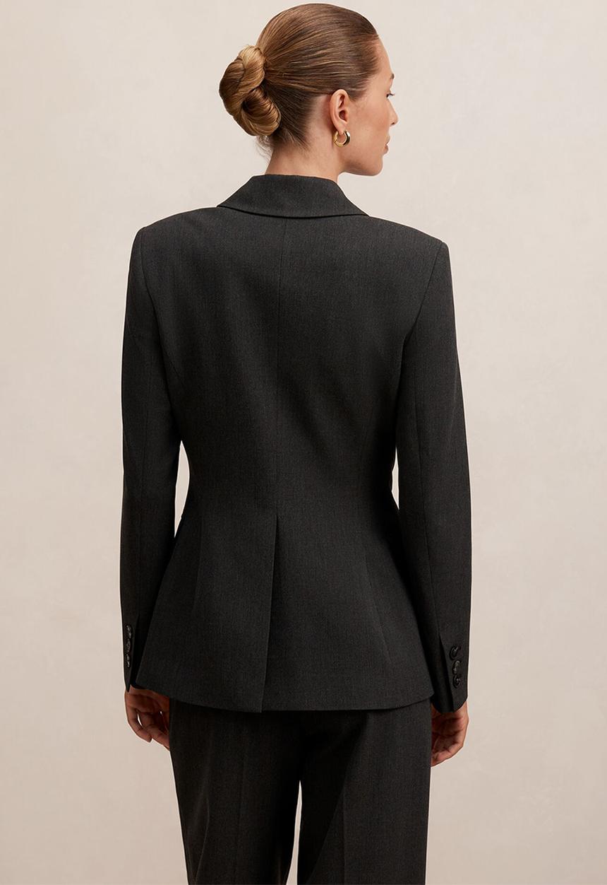 Forever New - Samantha waisted suit blazer in charcoal