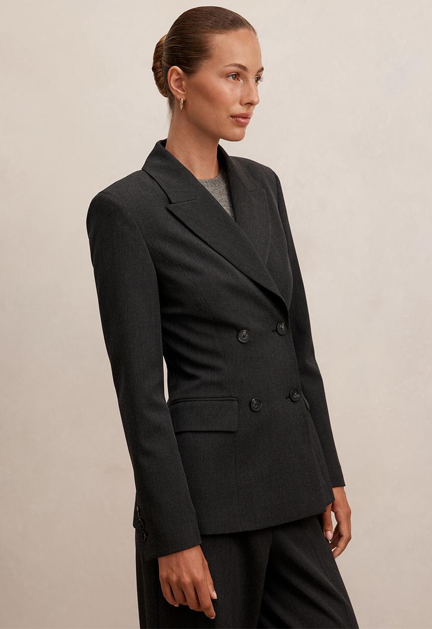 Forever New - Samantha waisted suit blazer in charcoal