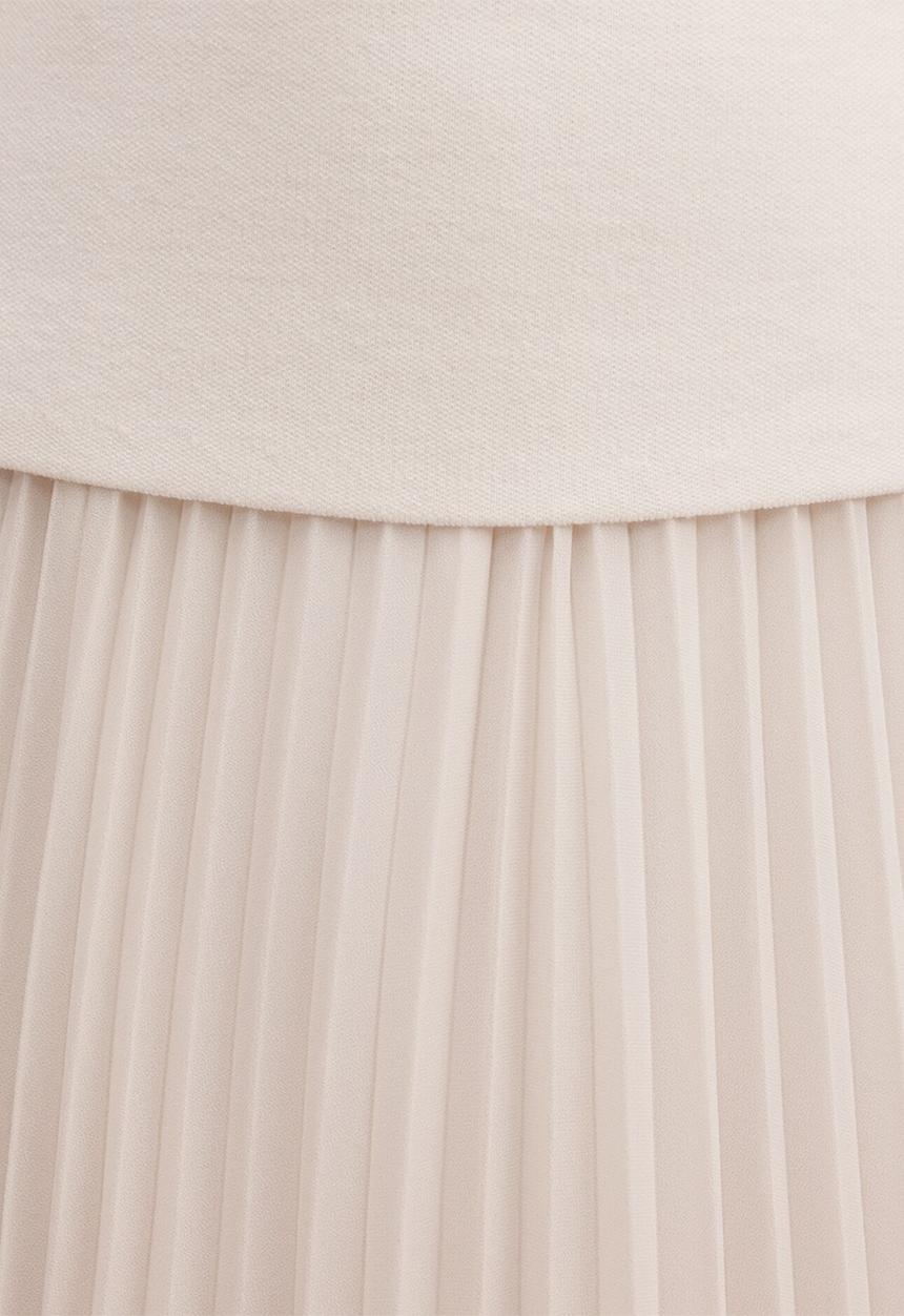 Forever New - Lorelei woven mixed midi dress in cream